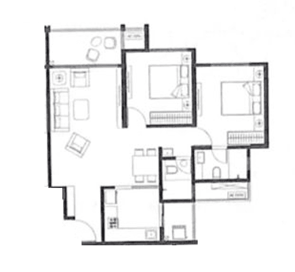 Siddhashila Punawale Unit plan - 806 sq.ft.