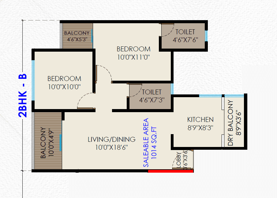 Unit plan - 724 sq.ft.