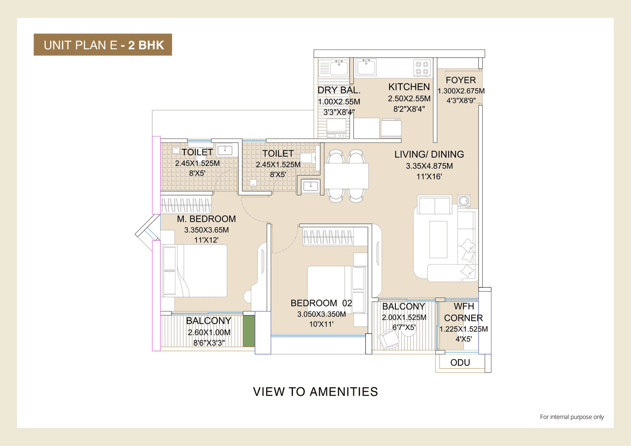 Namrata Tathawade Unit plan - 817 sq.ft.