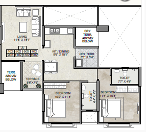 Unit plan - 772 sq.ft.