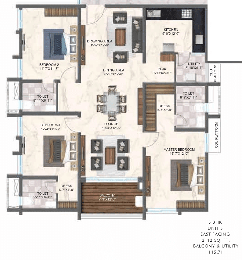 Unit plan - 1478 sq.ft.