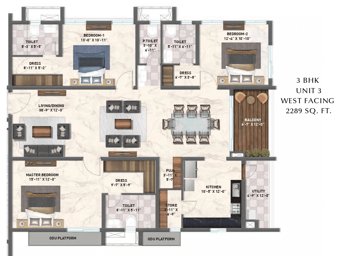 Unit plan - 1602 sq.ft.