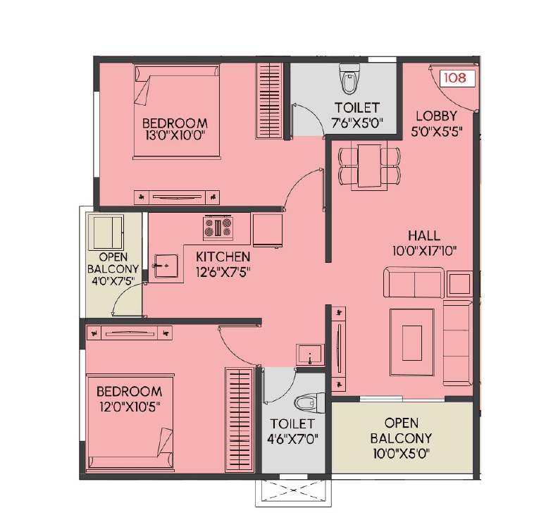 Unit plan - 773 sq.ft.