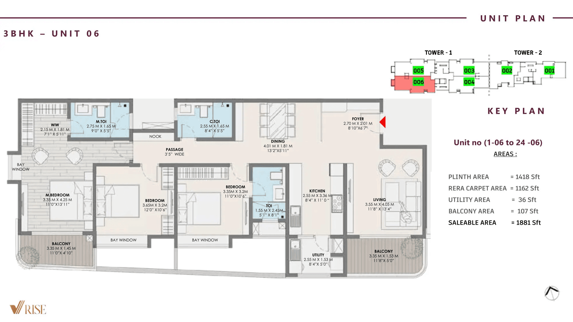 Unit plan - 1162 sq.ft.