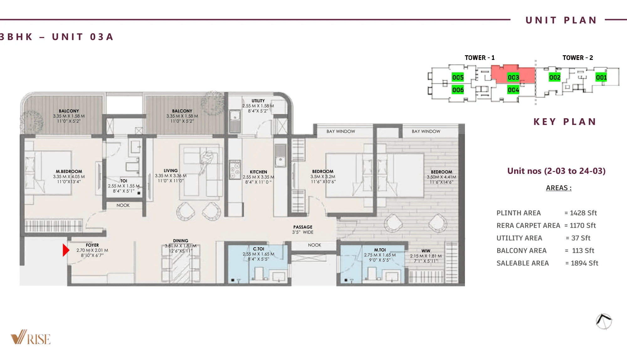Unit plan - 1170 sq.ft.