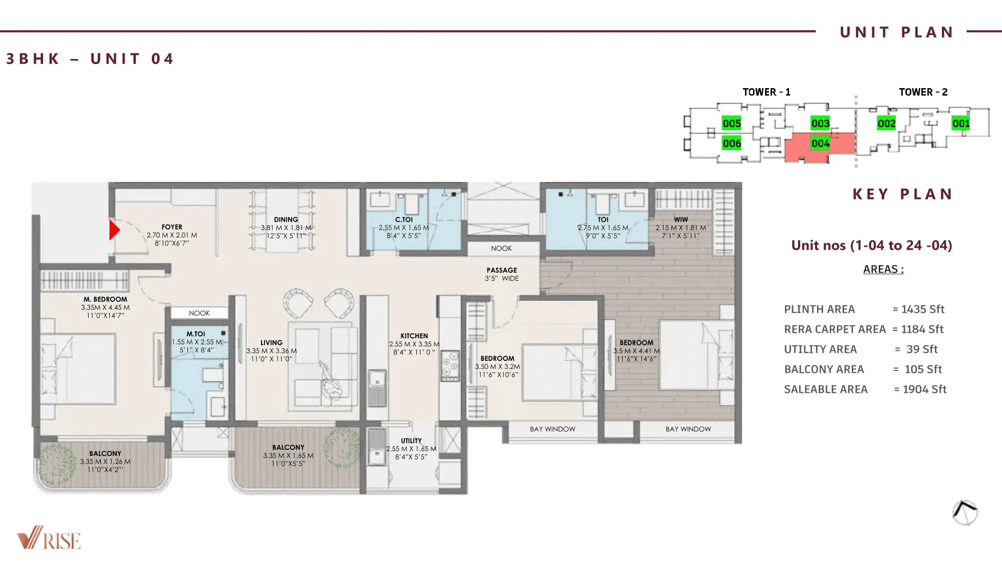 Unit plan - 1184 sq.ft.