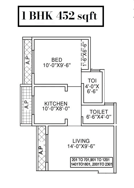 Nakshatra Veda Unit plan - 452 sq.ft.