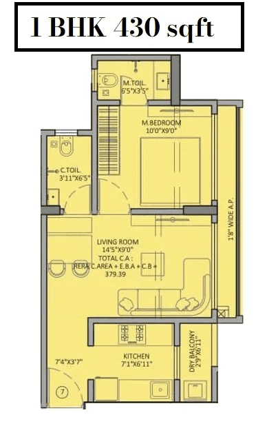 Nakshatra Veda Unit plan - 430 sq.ft.