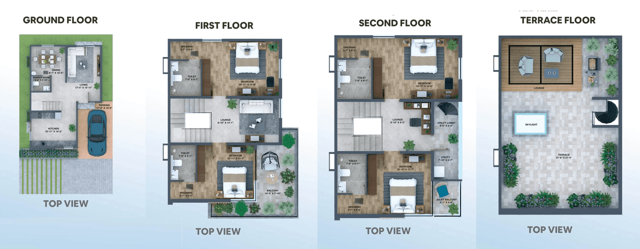 Konig Pearl County Unit plan - 1163 sq.ft.