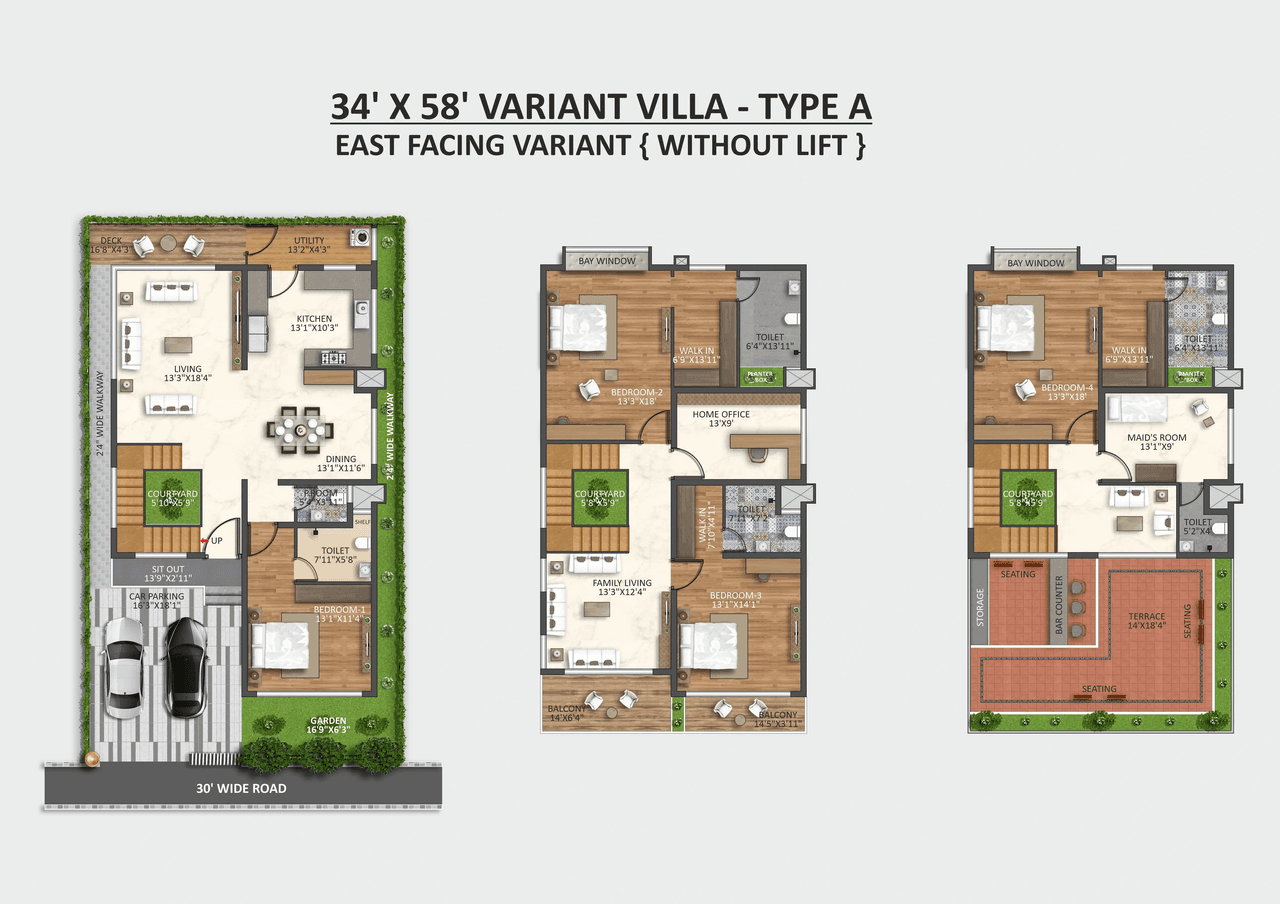 Ruchira Villa Feliz Unit plan - 1972 sq.ft.