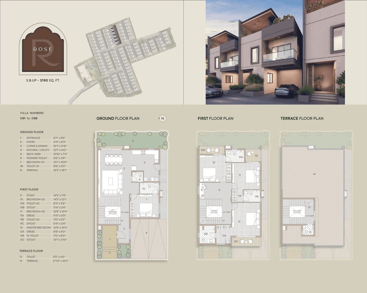 Goyal&Co Riviera Glade Unit plan - 1823 sq.ft.