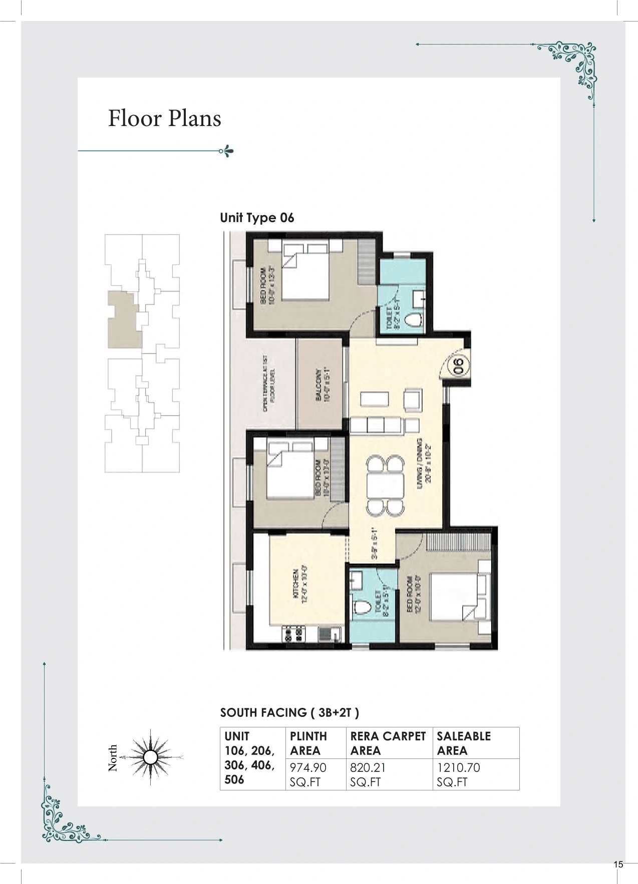BBCL Eshana Unit plan - 820 sq.ft.