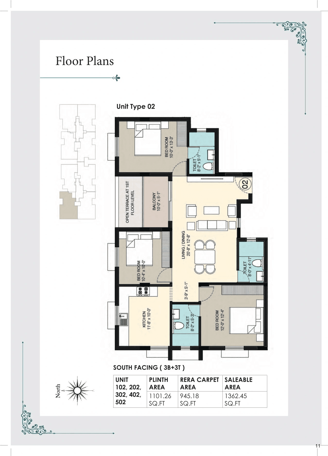 BBCL Eshana Unit plan - 945 sq.ft.