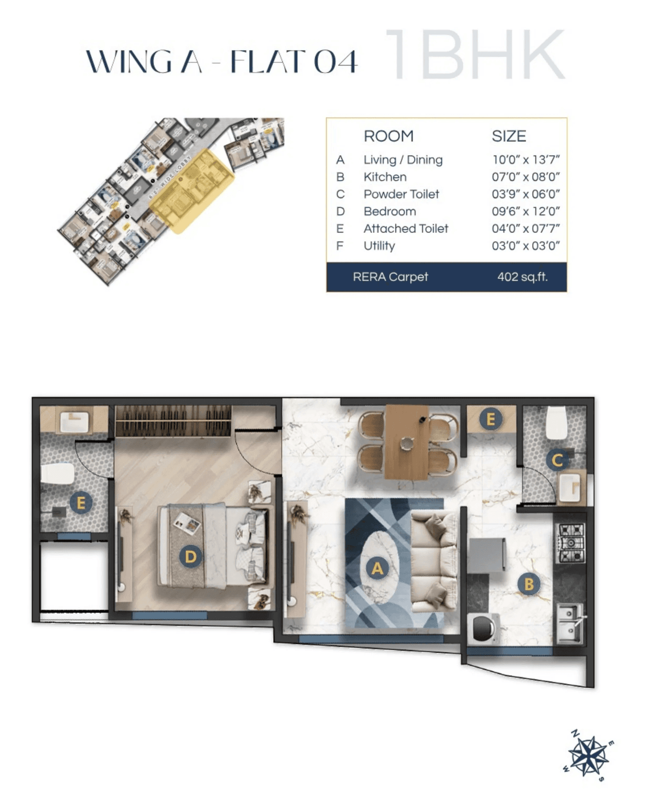 DTG Fast Unit plan - 402 sq.ft.