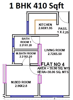 Unit plan - 410 sq.ft.