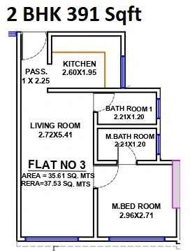 Unit plan - 391 sq.ft.