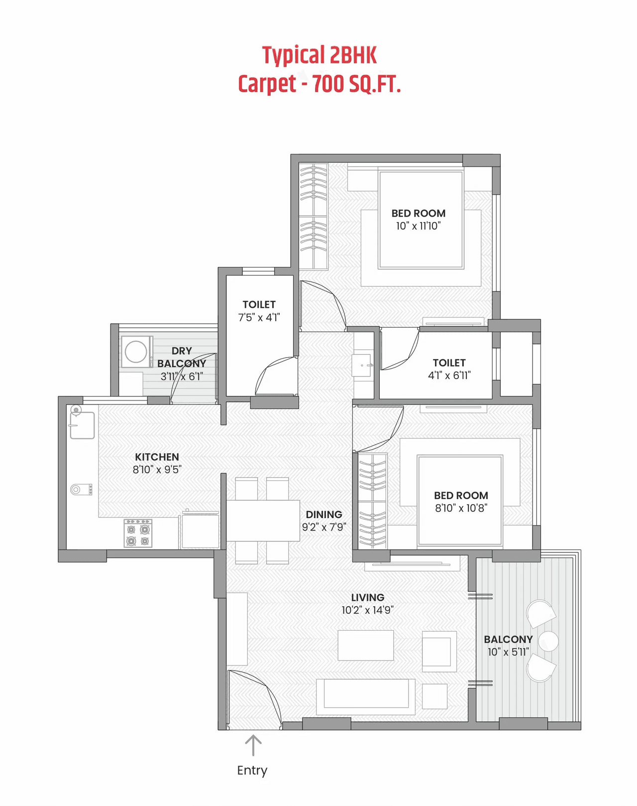 Maruti Ravikiran Annexe Unit plan - 700 sq.ft.