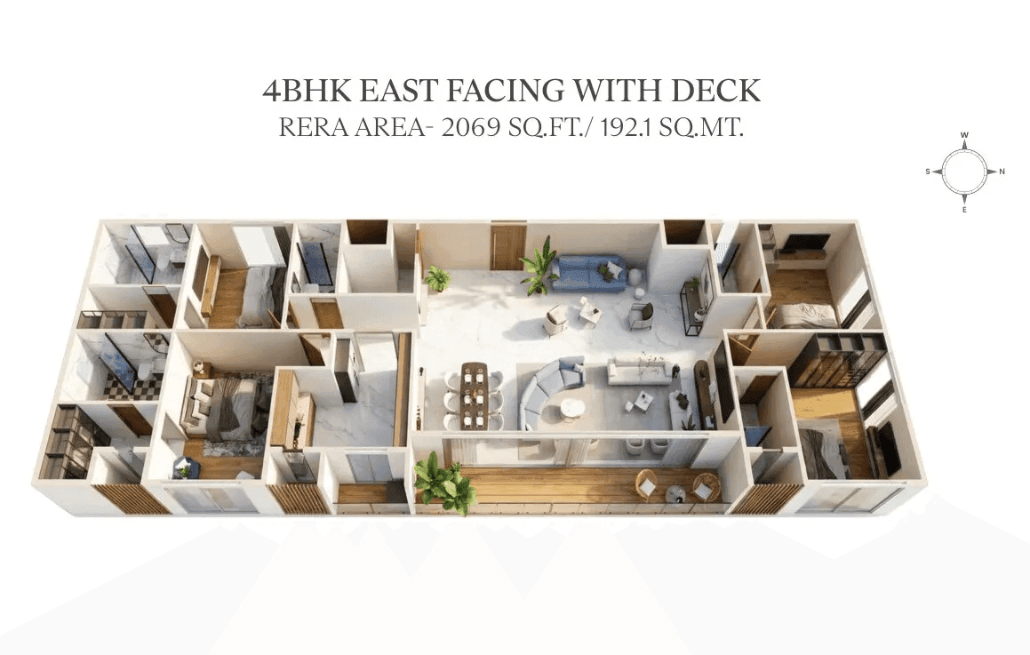 Vaswani Seascape Unit plan - 2069 sq.ft.