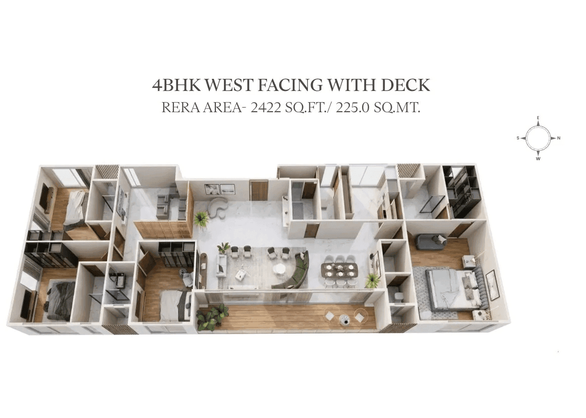 Vaswani Seascape Unit plan - 2421 sq.ft.