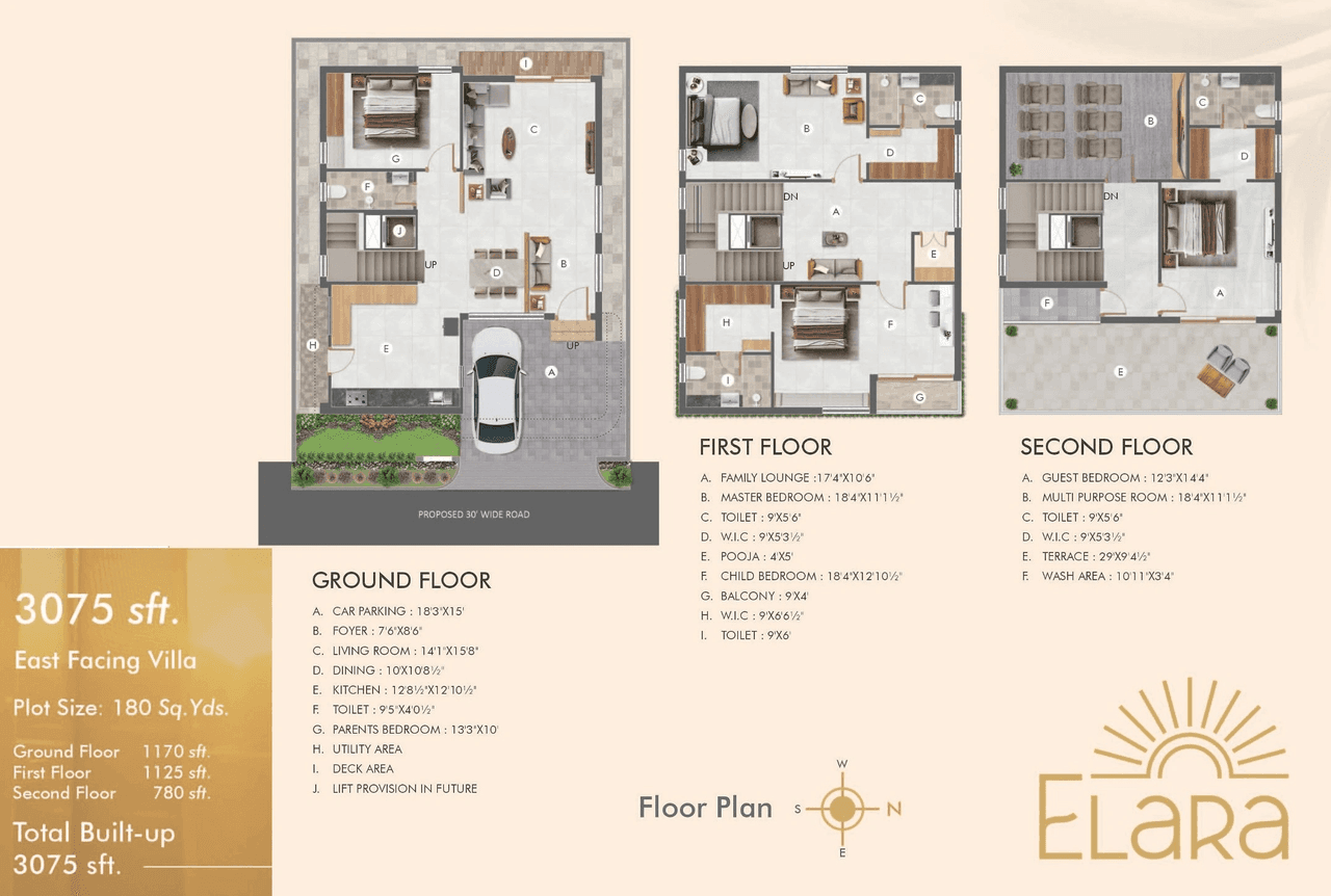 Grupe Nayan Elara Unit plan - 2152 sq.ft.