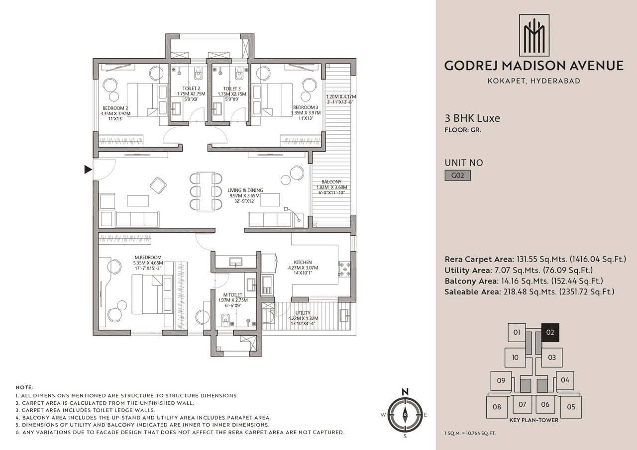 Godrej Madison Avenue Unit plan - 1416 sq.ft.