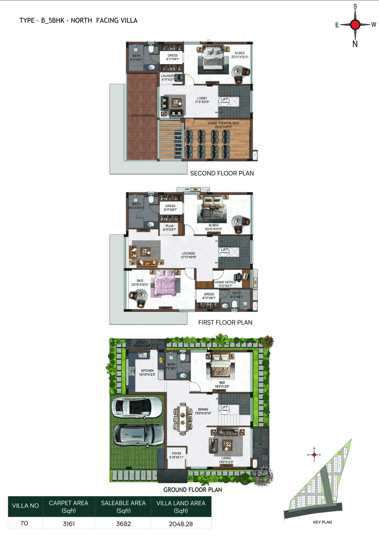 Casagrand Belair Unit plan - 3161 sq.ft.