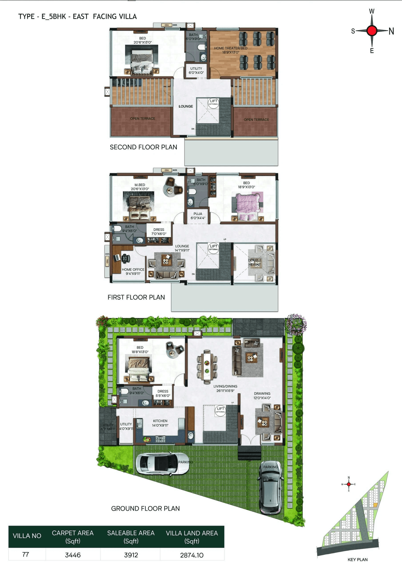 Casagrand Belair Unit plan - 3446 sq.ft.