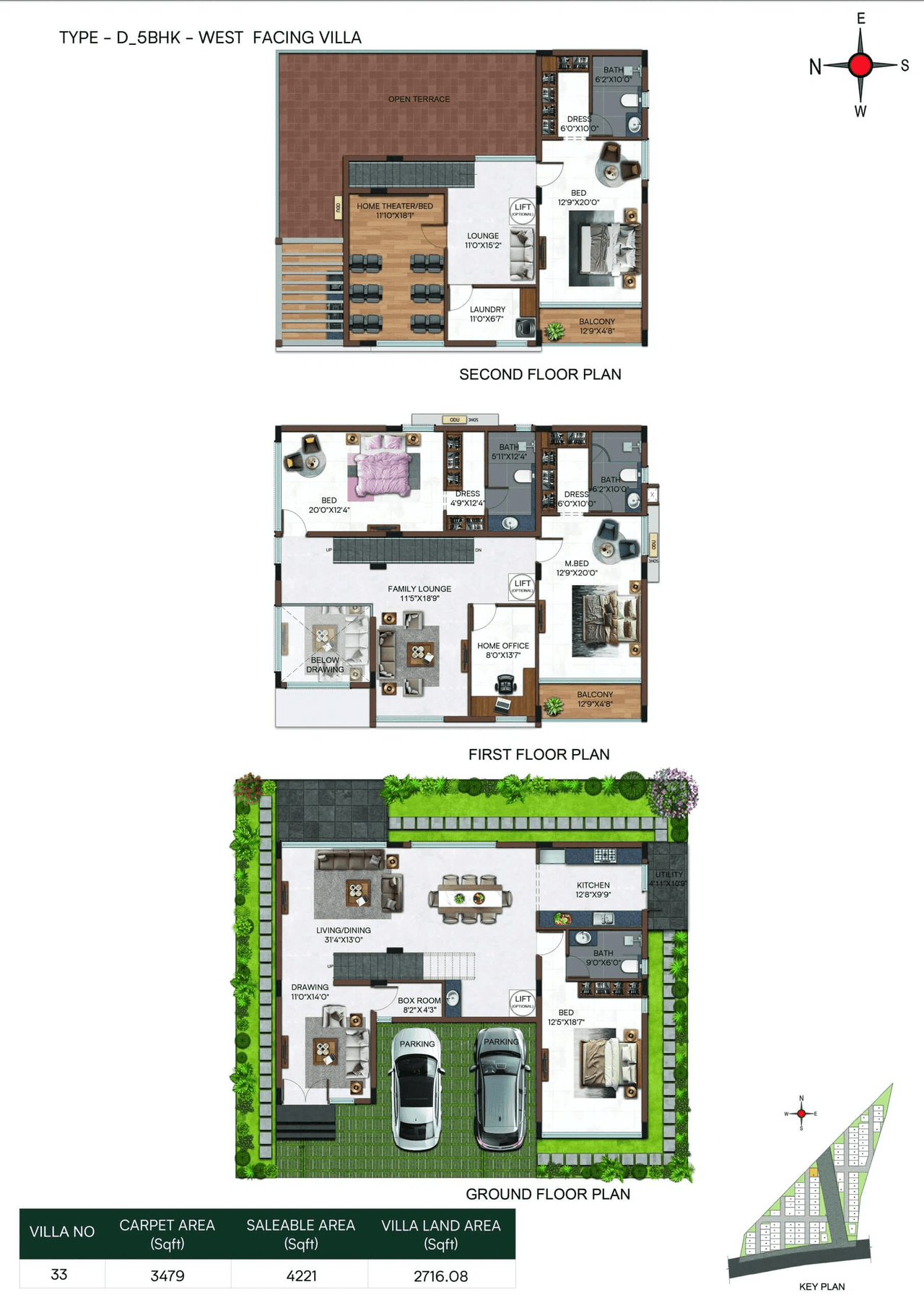Casagrand Belair Unit plan - 3479 sq.ft.