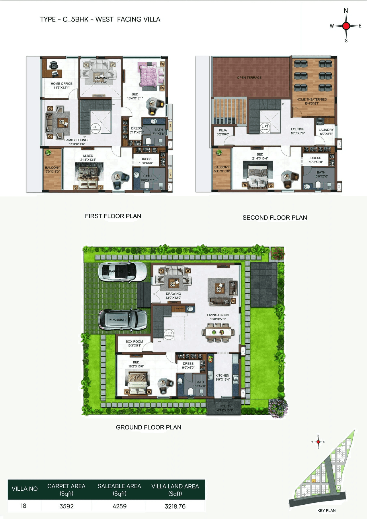 Casagrand Belair Unit plan - 3592 sq.ft.
