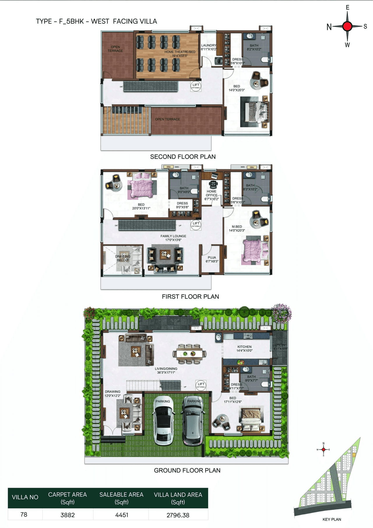 Casagrand Belair Unit plan - 3882 sq.ft.