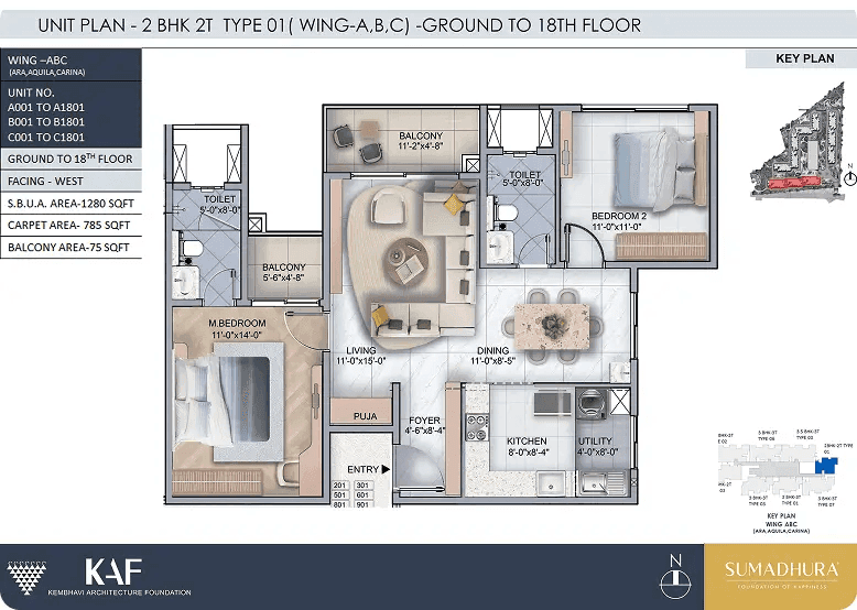 Sumadhura Edition Unit plan - 896 sq.ft.