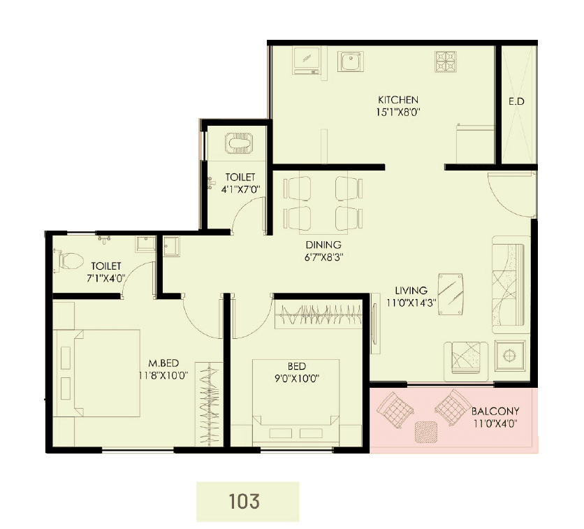 Goodwill DLC Wondernest Unit plan - 704 sq.ft.