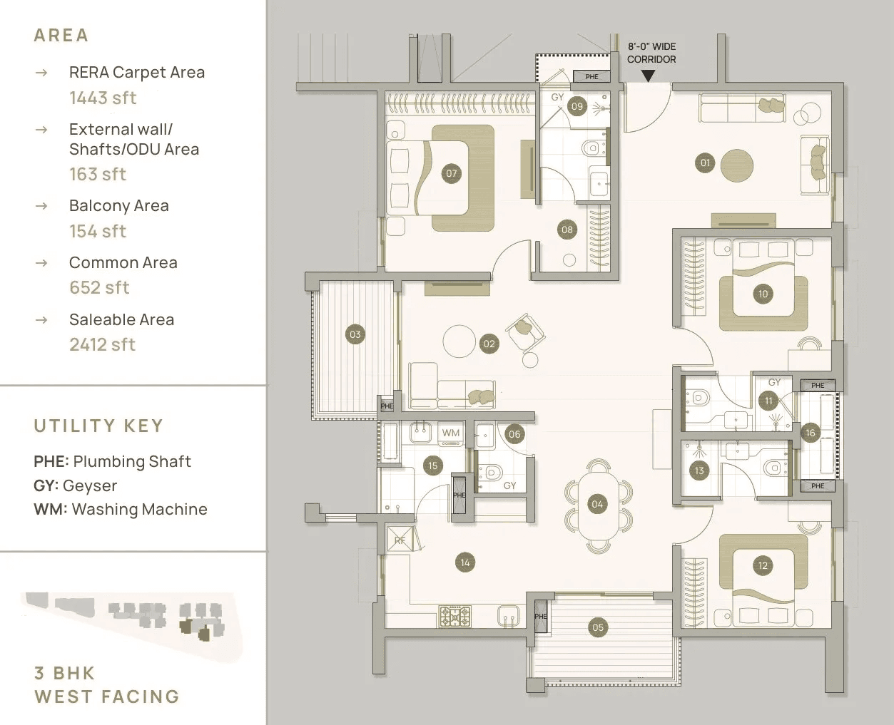 Myscape Palma Unit plan - 1443 sq.ft.