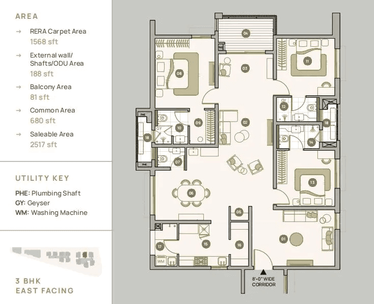 Myscape Palma Unit plan - 1568 sq.ft.