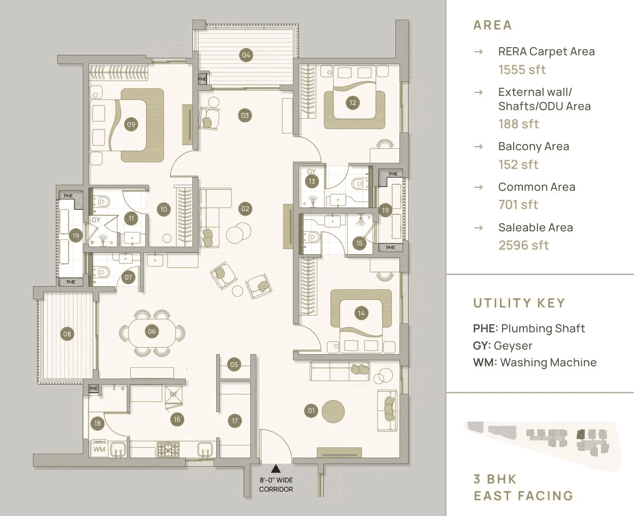 Myscape Palma Unit plan - 1555 sq.ft.