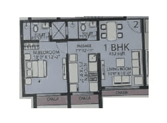 Sanghvi Pride Unit plan - 432 sq.ft.