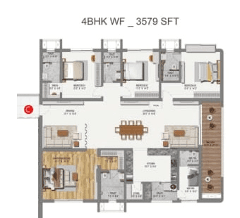 CINQ by Raghava Unit plan - 2577 sq.ft.