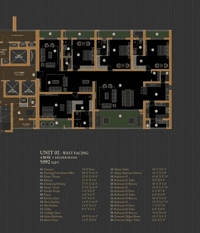 Aurum by Sree Varaaha Unit plan - 4314 sq.ft.