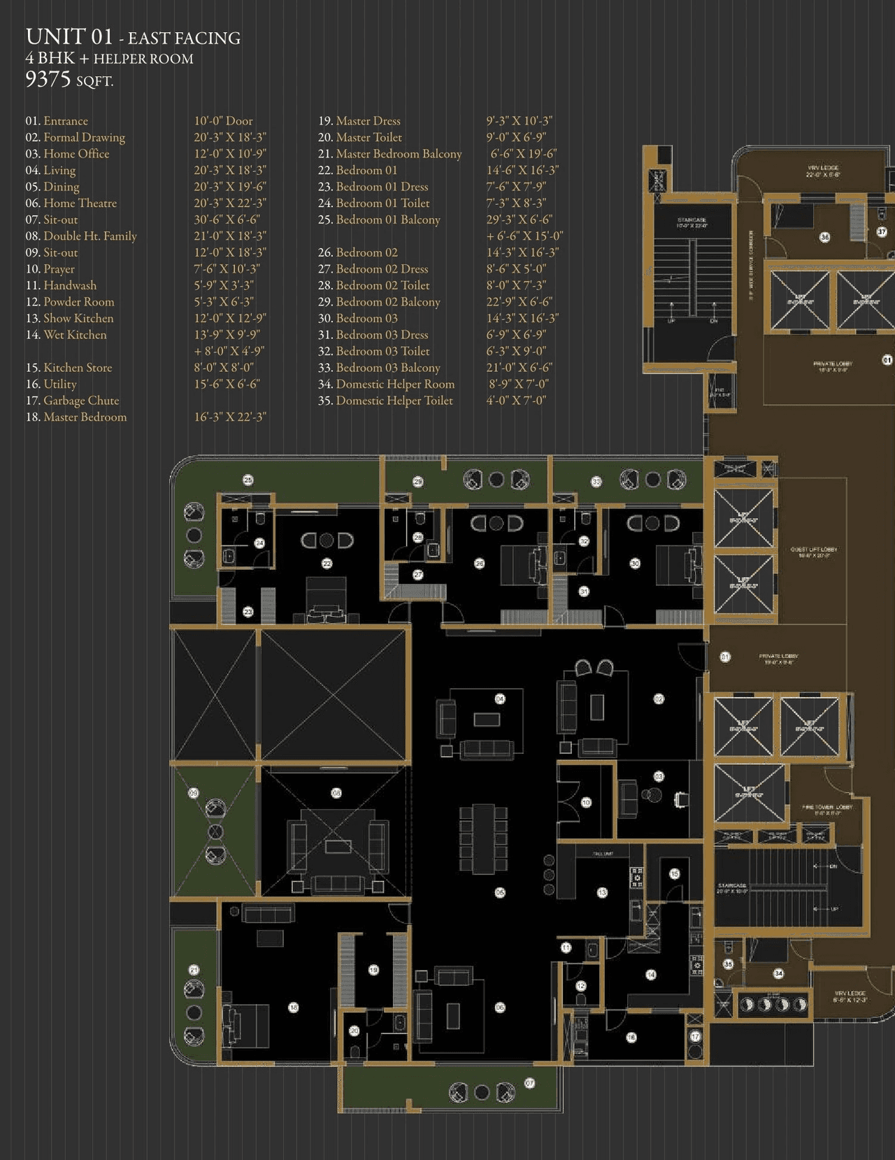Aurum by Sree Varaaha Unit plan - 6750 sq.ft.