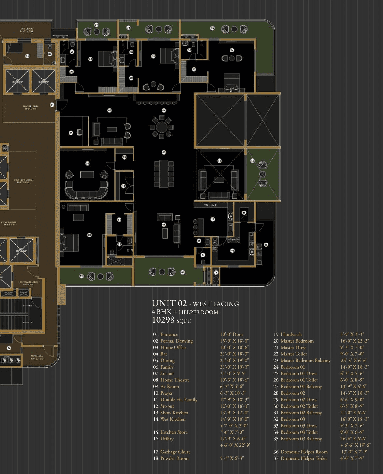 Aurum by Sree Varaaha Unit plan - 7414 sq.ft.