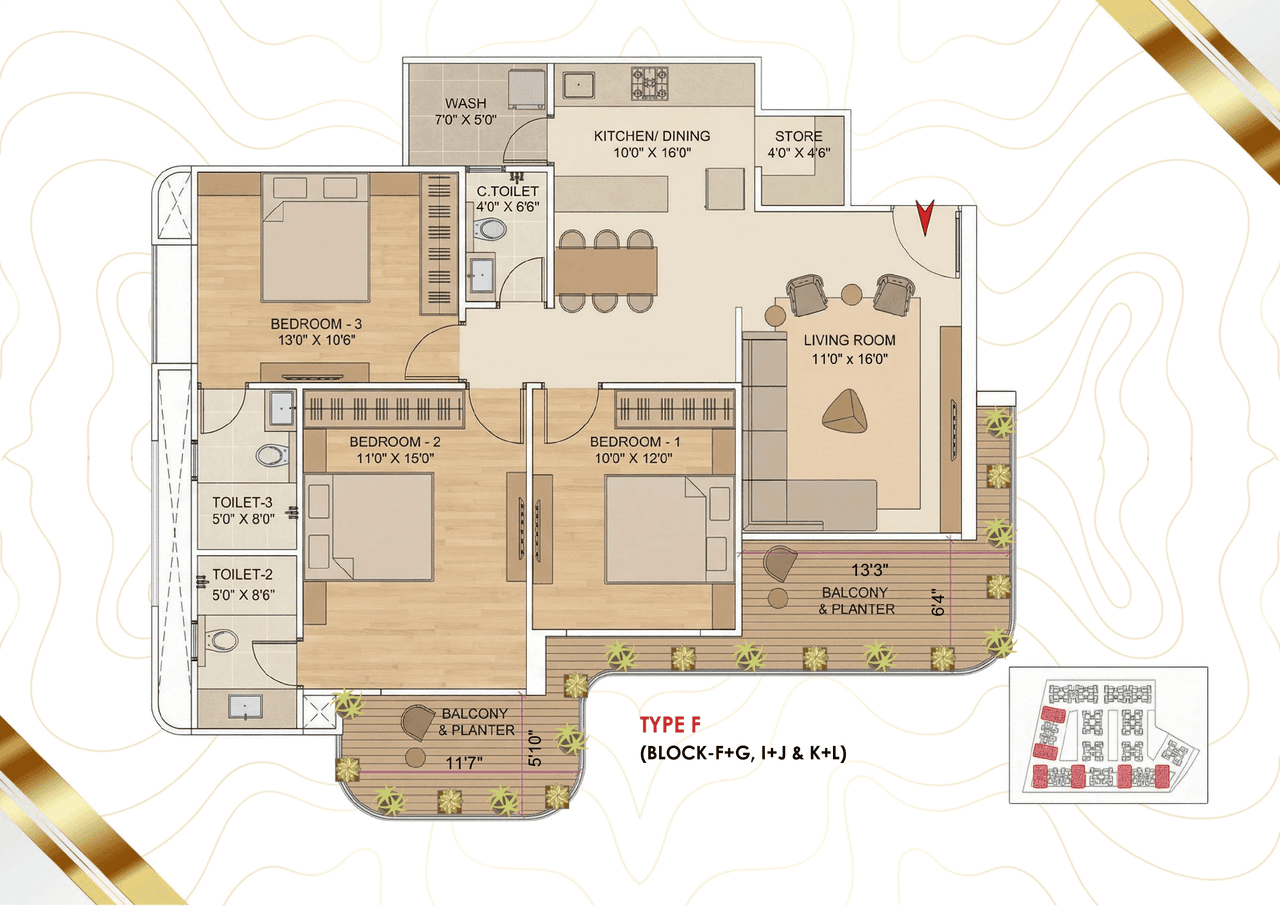 Swagat Parishram Unit plan - 1148 sq.ft.