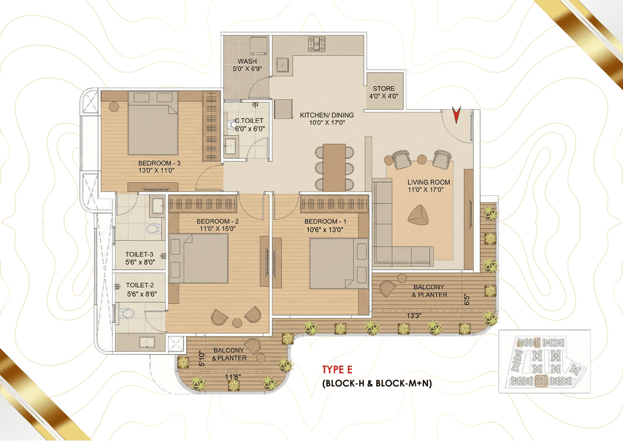 Swagat Parishram Unit plan - 1207 sq.ft.