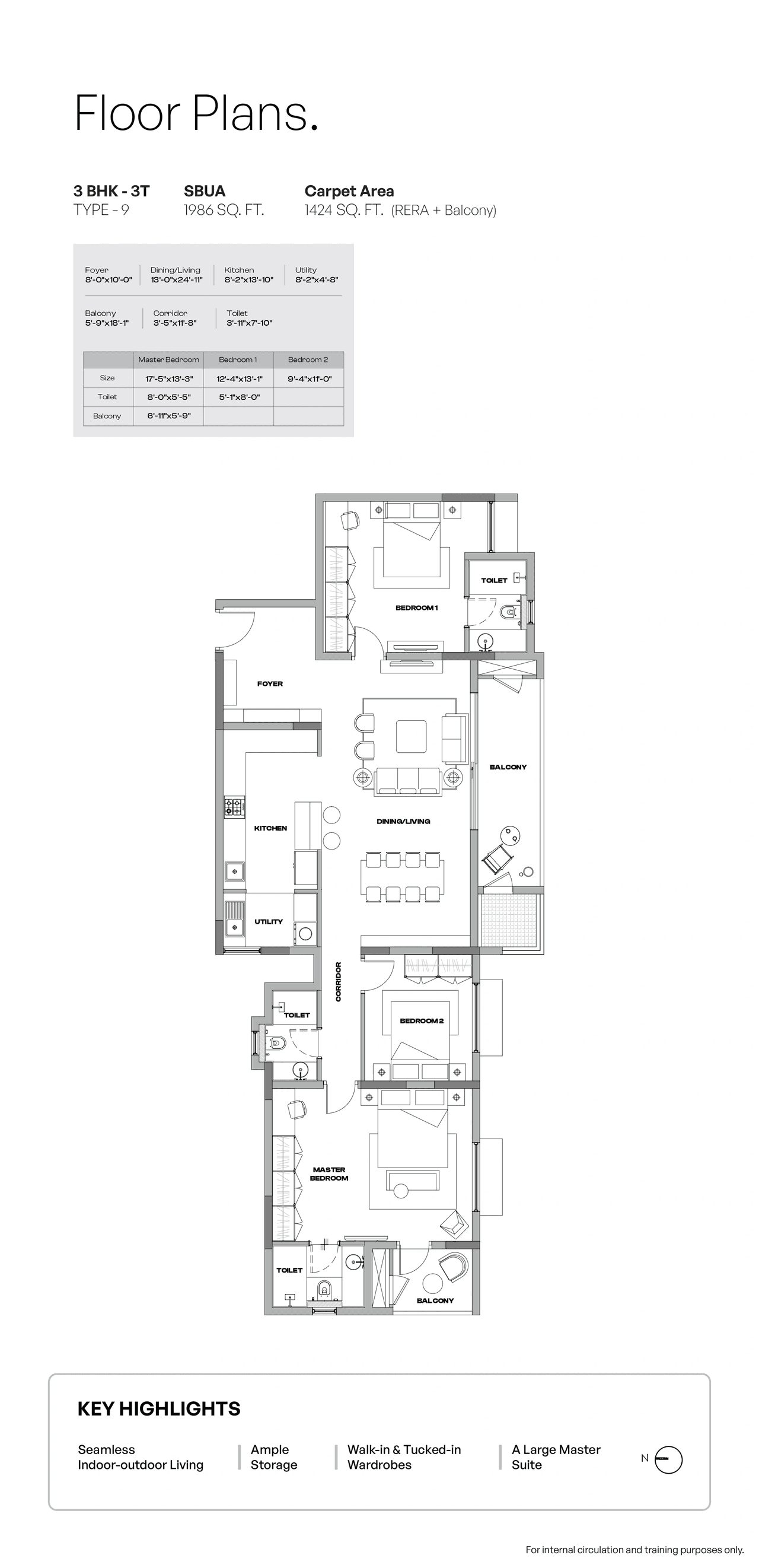 Assetz Soho & Sky Unit plan - 1424 sq.ft.