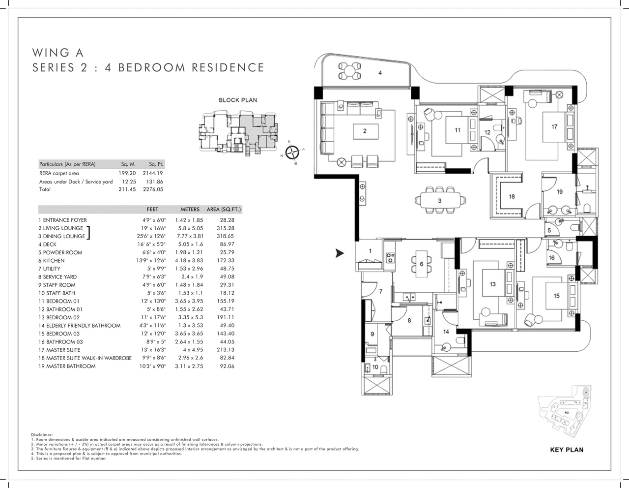 Rustomjee Balmoral Golflinks Unit plan - 2271 sq.ft.