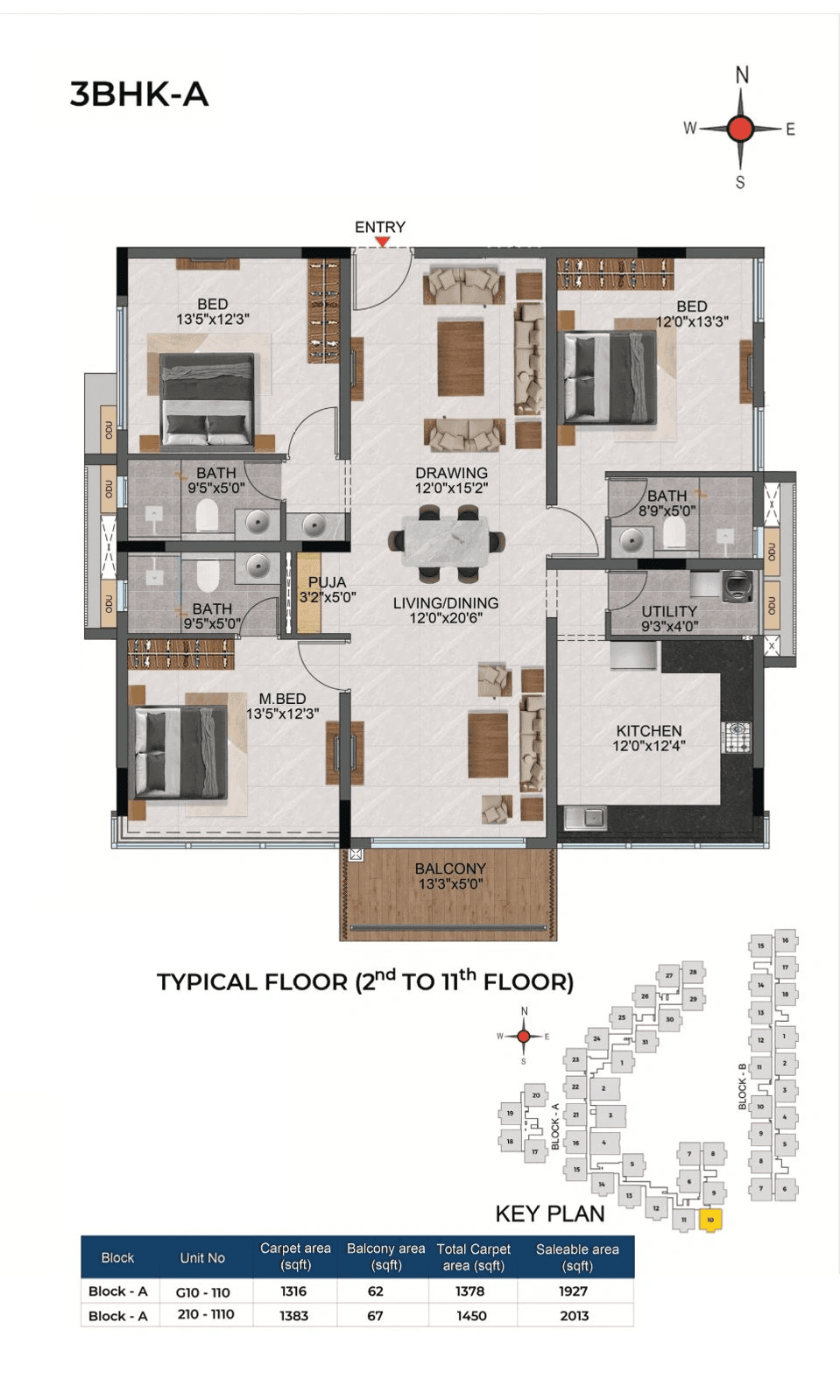 Casagrand Evon Unit plan - 1572 sq.ft.