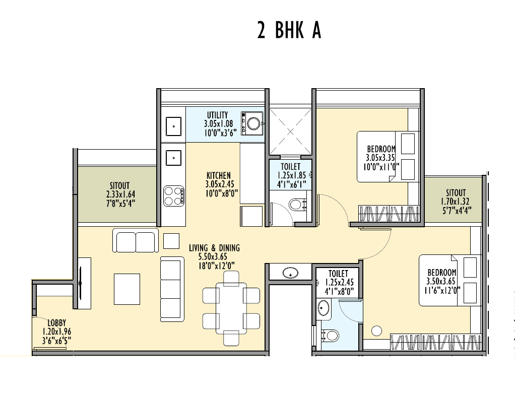 Om Sky Stories Unit plan - 784 sq.ft.