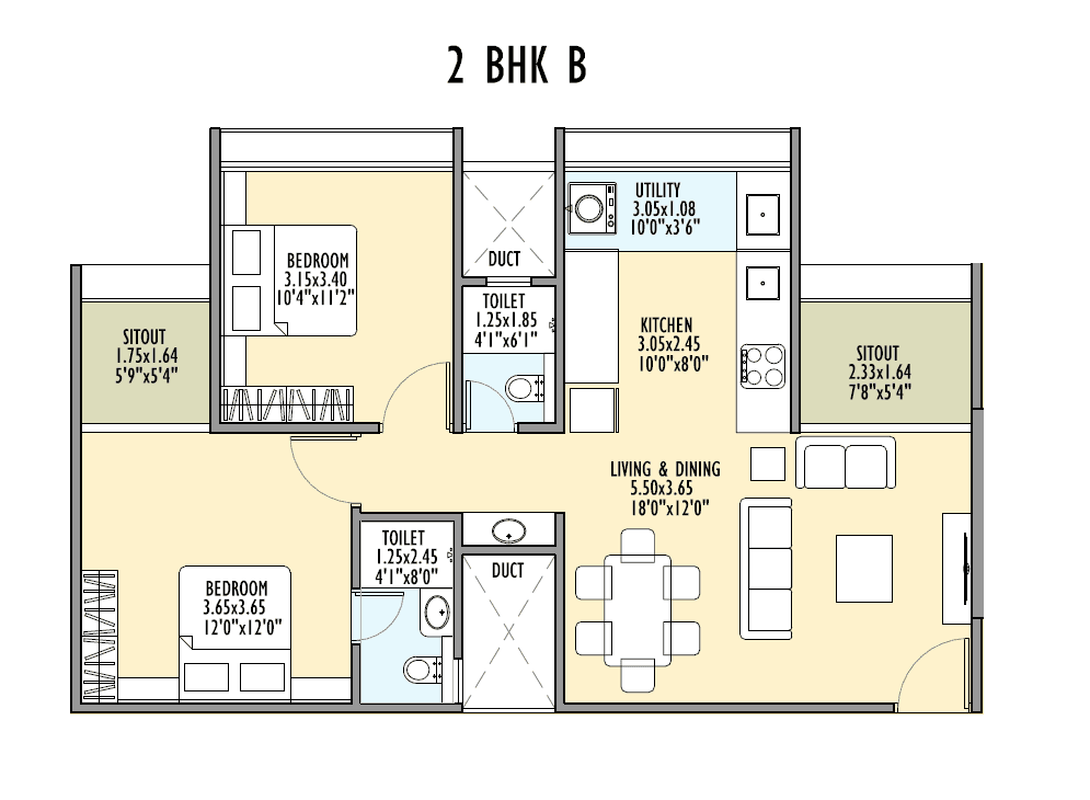 Om Sky Stories Unit plan - 792 sq.ft.