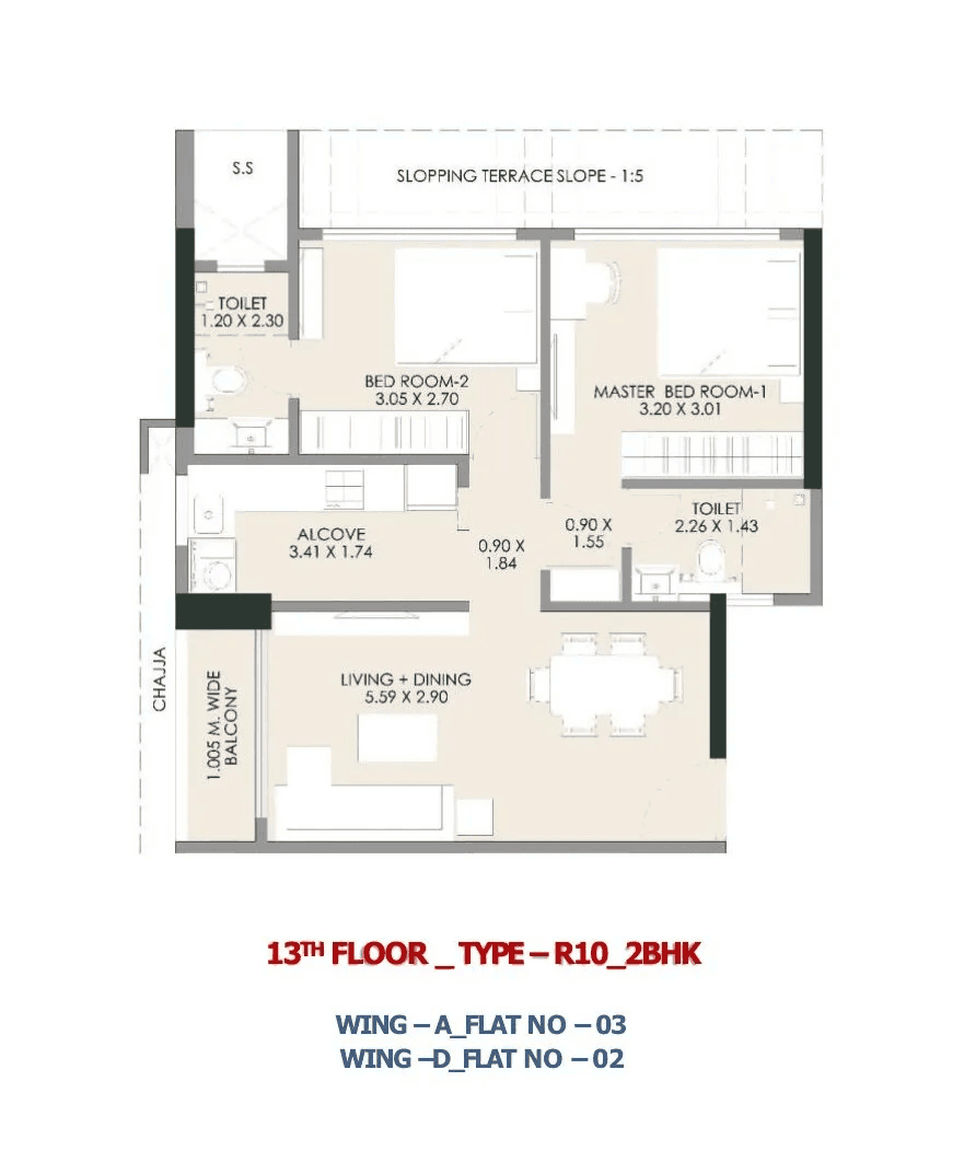 JP Matunga Origins Unit plan - 606 sq.ft.