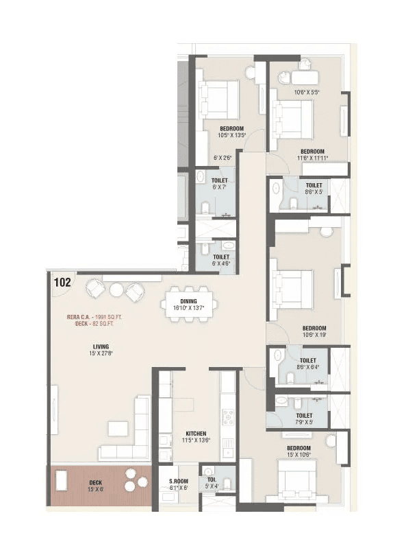 Hariko Brahama Unit plan - 2073 sq.ft.