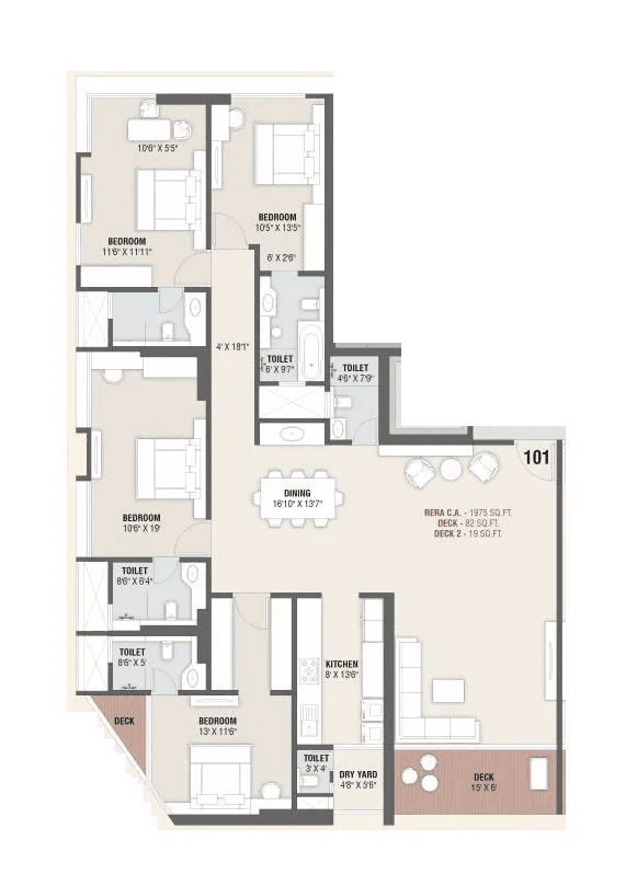 Hariko Brahama Unit plan - 2076 sq.ft.